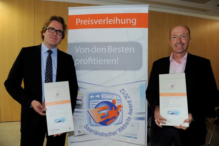 Bild: ibelsa-Internetseite beim Saarländischen Website Award 2012 mit Bronze ausgezeichnet