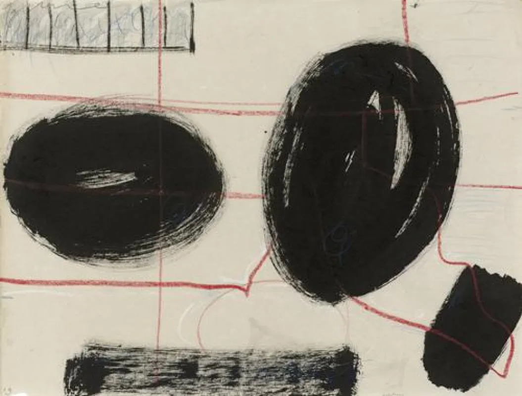 Ovale Formen, 2009, Tusche, Farbstift, 58,5 x 44 cm