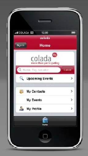 colada für iPhones - Effektives Networking beginnt vor der Veranstaltung Bild: colada für iPhones - Effektives Networking beginnt vor der Veranstaltung