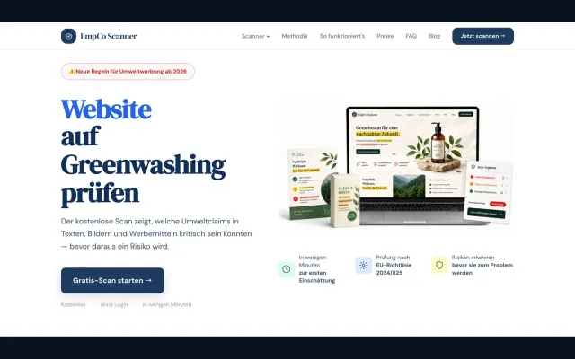 Bild: Mehr als 500 Websites geprüft: EmpCo Scanner bewertet alte Umweltclaims