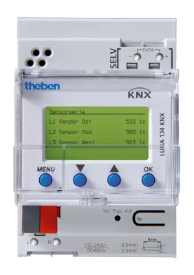 Bild: Universell einsetzbarer KNX Dämmerungsschalter LUNA 134 KNX mit 10 Schaltkanälen