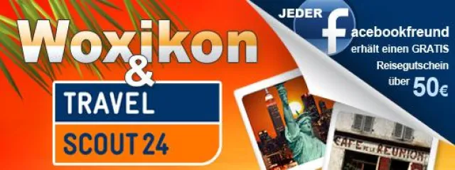 Bild: Woxikon verschenkt 50-Euro-Reisegutschein für Facebook-Fans