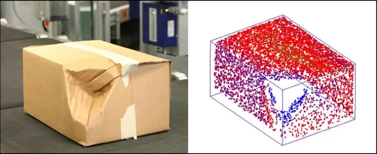 Bild: Laser-based contour inspection and recognition of deformations of cartons