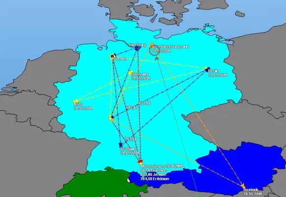 Bild: infoBoard Map zeigt, welcher Techniker in der Nähe ist
