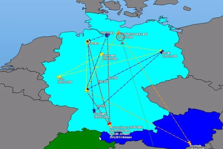 Bild: infoBoard Map zeigt, welcher Techniker in der Nähe ist