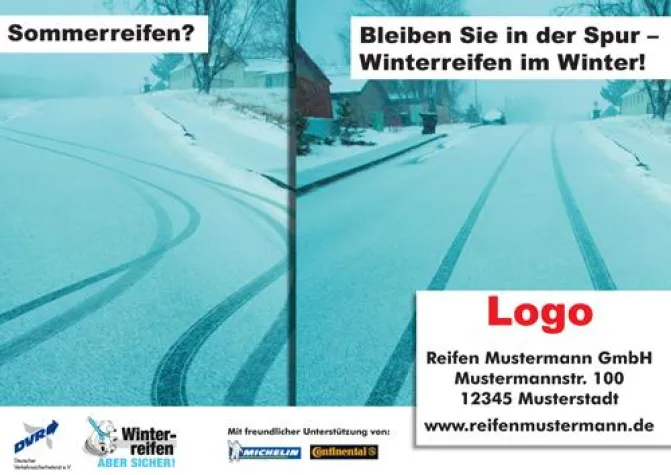 Bild: Mit Winterreifen in der Spur bleiben