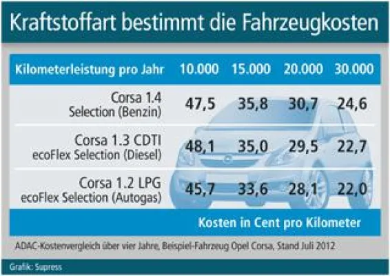 Bild: Kraftstoffart bestimmt die Fahrzeugkosten