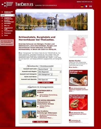 Europas Top Schlosshotels, Burghotels und Herrenhäuser – Jetzt im neuen Onlineportal the.castles.de Bild: Europas Top Schlosshotels, Burghotels und Herrenhäuser – Jetzt im neuen Onlineportal the.castles.de