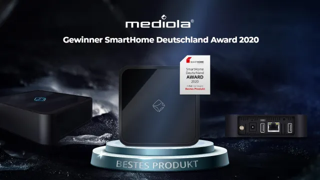 Bild: mediola gewinnt SmartHome Deutschland Award 2020 in der Kategorie „Bestes Produkt“