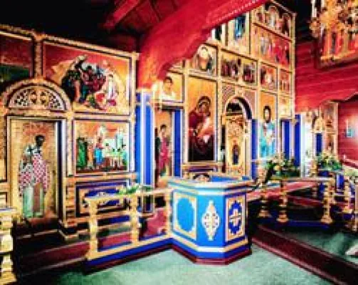Bild: Die russisch-orthodoxe Holzkirche des Heiligen Nikolaus in Gifhorn