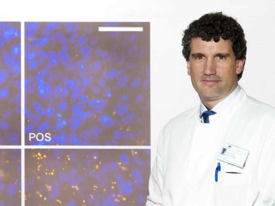 Im Vortrag: Prof. Dr. med. Tim U. Krohne von der Universitäts-Augenklinik Bonn. (© Foto: Katharina Wislsperger/UKB)