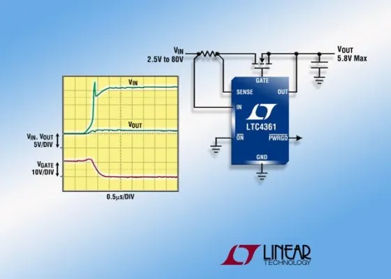 Linear Technology: Überspannungs-/Überstromschutz-Controller schützt empfindliche Niederspannungselektronik Bild: Linear Technology: Überspannungs-/Überstromschutz-Controller schützt empfindliche Niederspannungselektronik