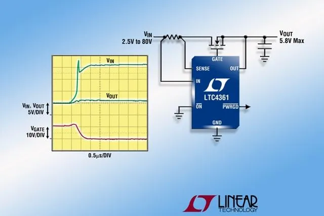 Linear Technology: Überspannungs-/Überstromschutz-Controller schützt empfindliche Niederspannungselektronik Bild: Linear Technology: Überspannungs-/Überstromschutz-Controller schützt empfindliche Niederspannungselektronik