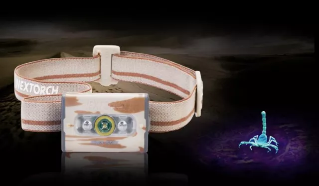 Geocacher Stirnlampe mit zusätzlichem UV-Licht Bild: Geocacher Stirnlampe mit zusätzlichem UV-Licht