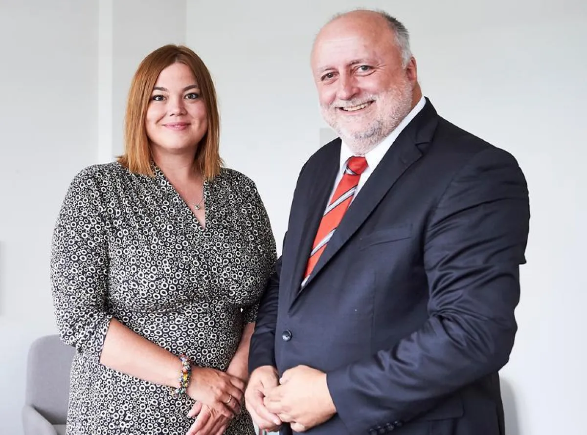 Senatorin Katharina Fegebank und KLU Präsident Thomas Strothotte (Foto: KLU, Christin Schwarzer)