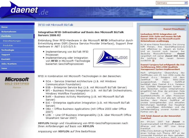 Bild: Lückenlose  RFID Integration mit daenet SOA-Suite und neuem  BizTalk Server 2006 R2  von Microsoft