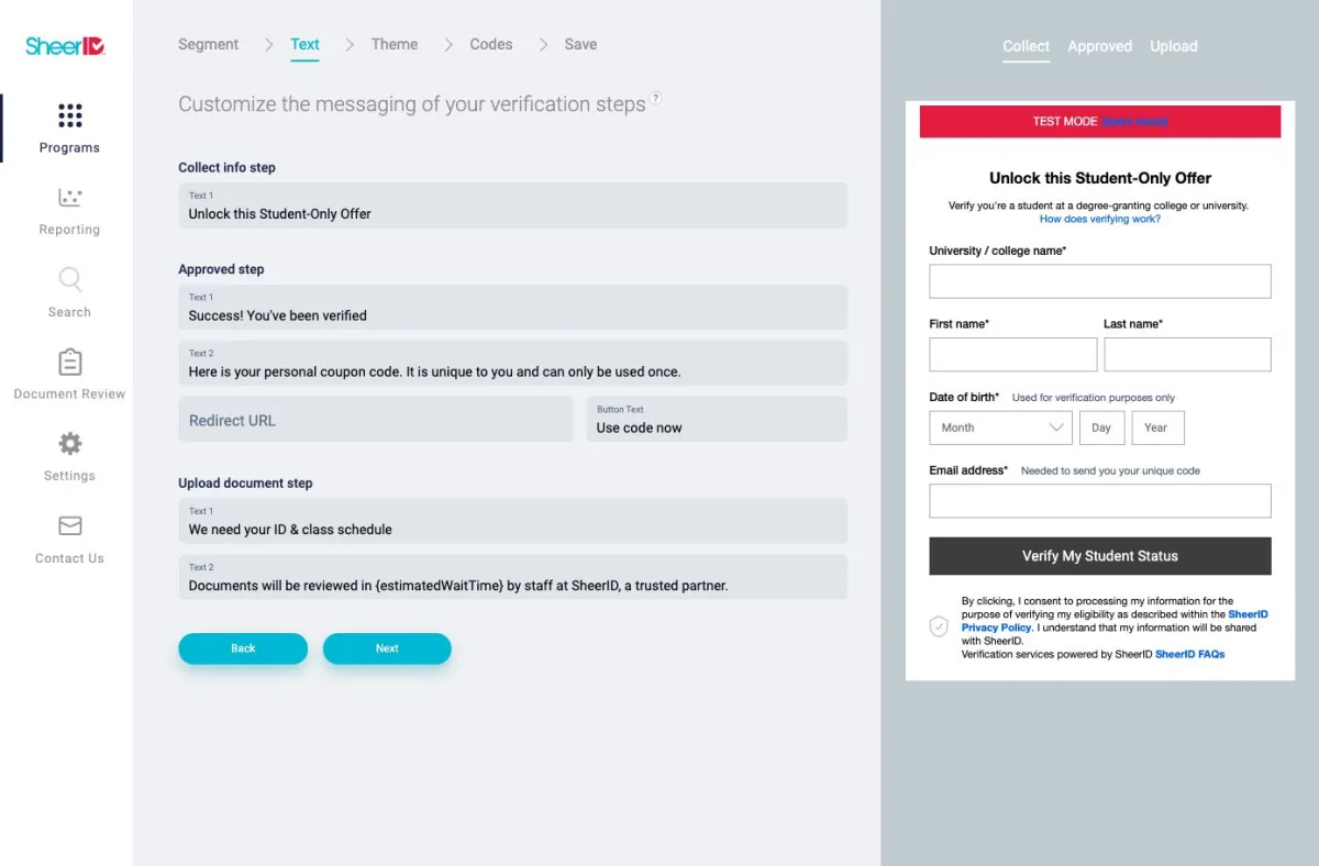 SheerID Program Builder