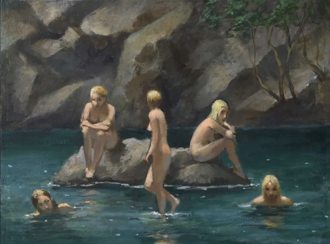 Johannes Hüppi - Cevennen, Öl auf Holz, 2025 (© Johannes Hüppi)