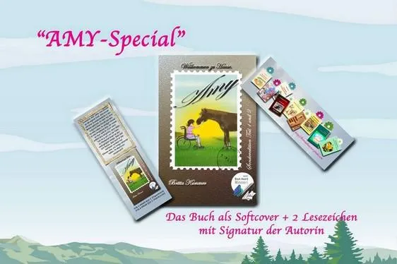 Bild: Buch "Willkommen zu Hause, Amy", inkl. 2 Lesezeichen und der Originalsignatur der Autorin