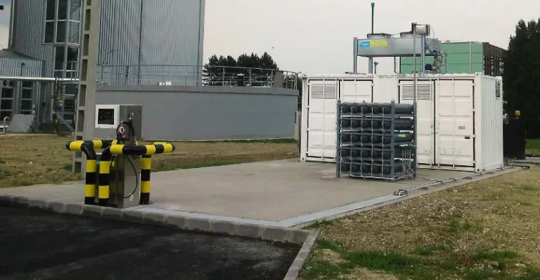 Membran-Gasaufbereitungsanlage am Netz Bild: Membran-Gasaufbereitungsanlage am Netz