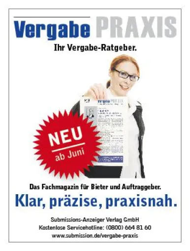 Bild: Submissions-Anzeiger Verlag präsentiert neue Fachzeitschrift zum Thema Vergaberecht