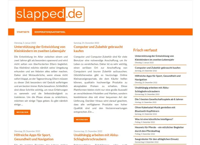 slapped.de - einmaliges Onlineportal seit 23 Jahren Bild: slapped.de - einmaliges Onlineportal seit 23 Jahren