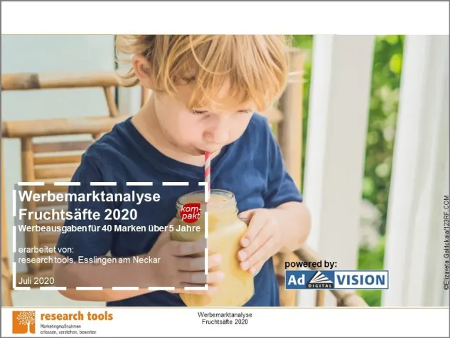 Bild: Werbemarkt für Fruchtsäfte mit hoher Werbekonzentration