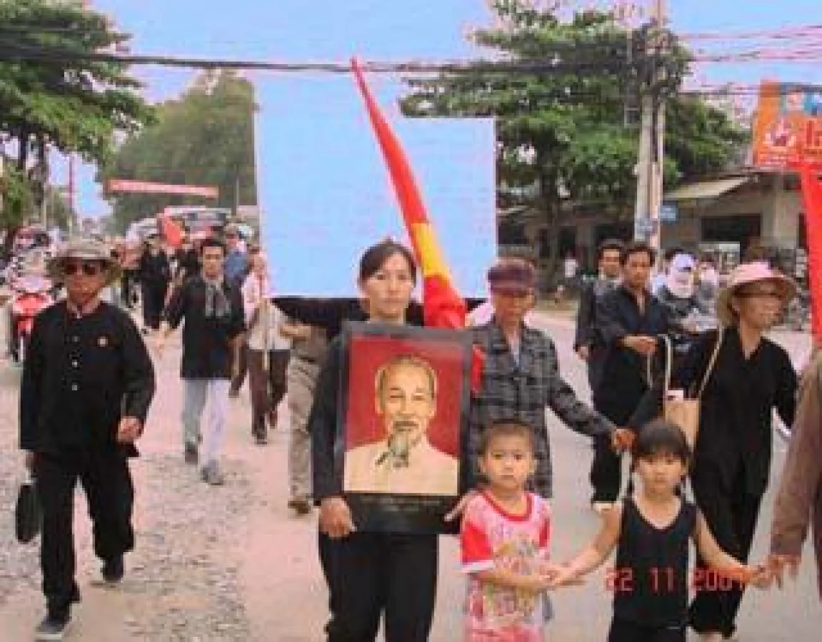 Vietnam, 22.11.2007: Protestmarsch der Enteignungsopfer