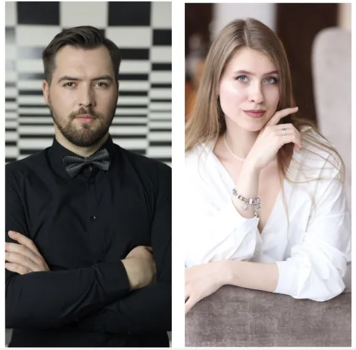Bild: Russische Dissidenten-Sänger im Konzert, begleitet von der ukrainischen Pianistin Amina Chobanzade