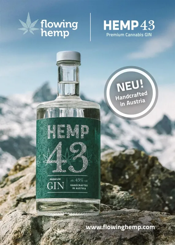 Hemp43 Premium Gin mit Hanf aus den österreichischen Alpen