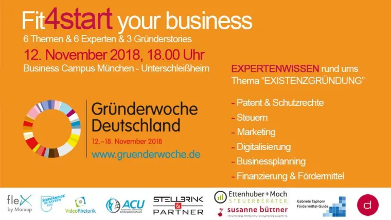 Bild: Fit4start your business - 6 Themen & 6 Experten