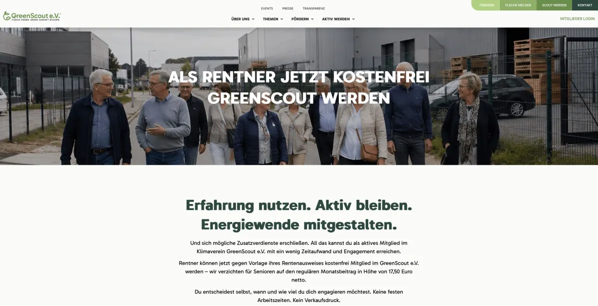 GreenScout e.V. ermöglicht Rentnern kostenfreie Mitgliedschaft und mögliche Zusatzverdienste (© GreenScout e.V. (www.greenscout-ev.de))