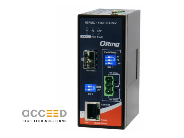 Bild: Gigabit-Medienkonverter mit PoE in Industriequalität