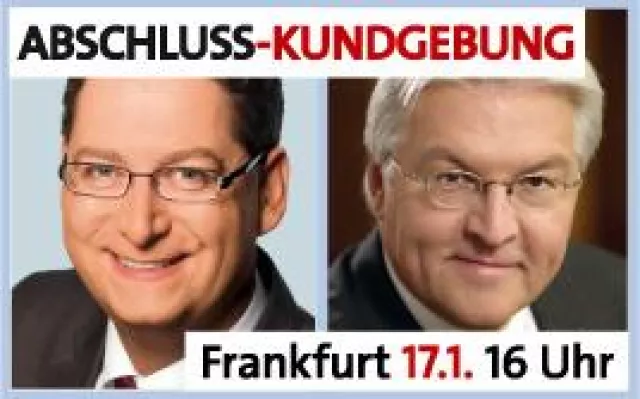 Bild: SPD-Wahlkampfabschluss am 17. Januar - Frank-Walter Steinmeier in Aßlar und Frankfurt