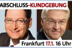 Bild: SPD-Wahlkampfabschluss am 17. Januar - Frank-Walter Steinmeier in Aßlar und Frankfurt