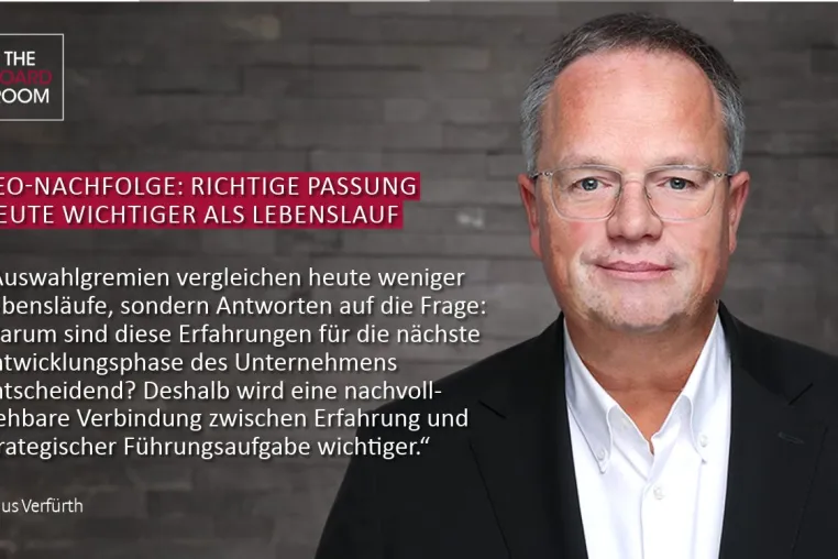 Bild: CEO-Nachfolge: Warum heute die Passung zur Unternehmensstrategie wichtiger wird als der Lebenslauf