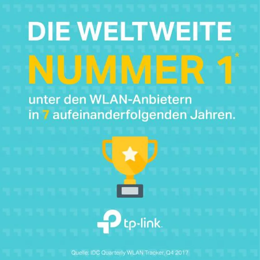 Zum 29. Mal in Folge weltweit Nummer 1 im beim Absatz von WLAN-Produkten (Quelle: TP-Link)