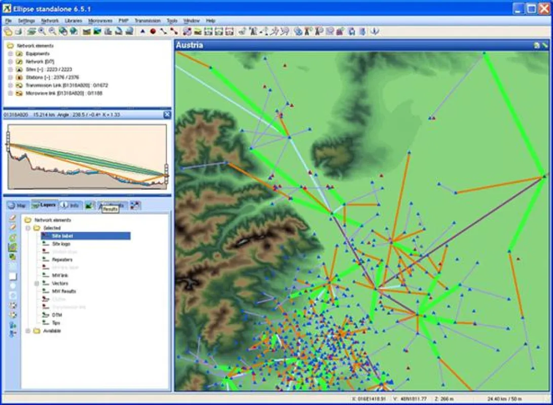 Netzwerkvisualisierung und Link-Preview: die Software Ellipse Microwave Planning von CTS International