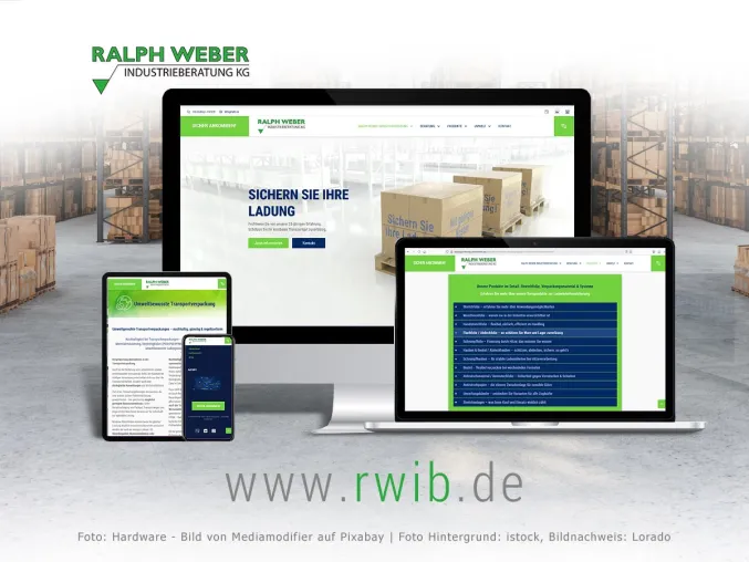 Bild: Neuer Webauftritt: PPWR-konforme Verpackung & Ladeeinheitensicherung bei RALPH WEBER INDUSTRIEBERATUNG KG