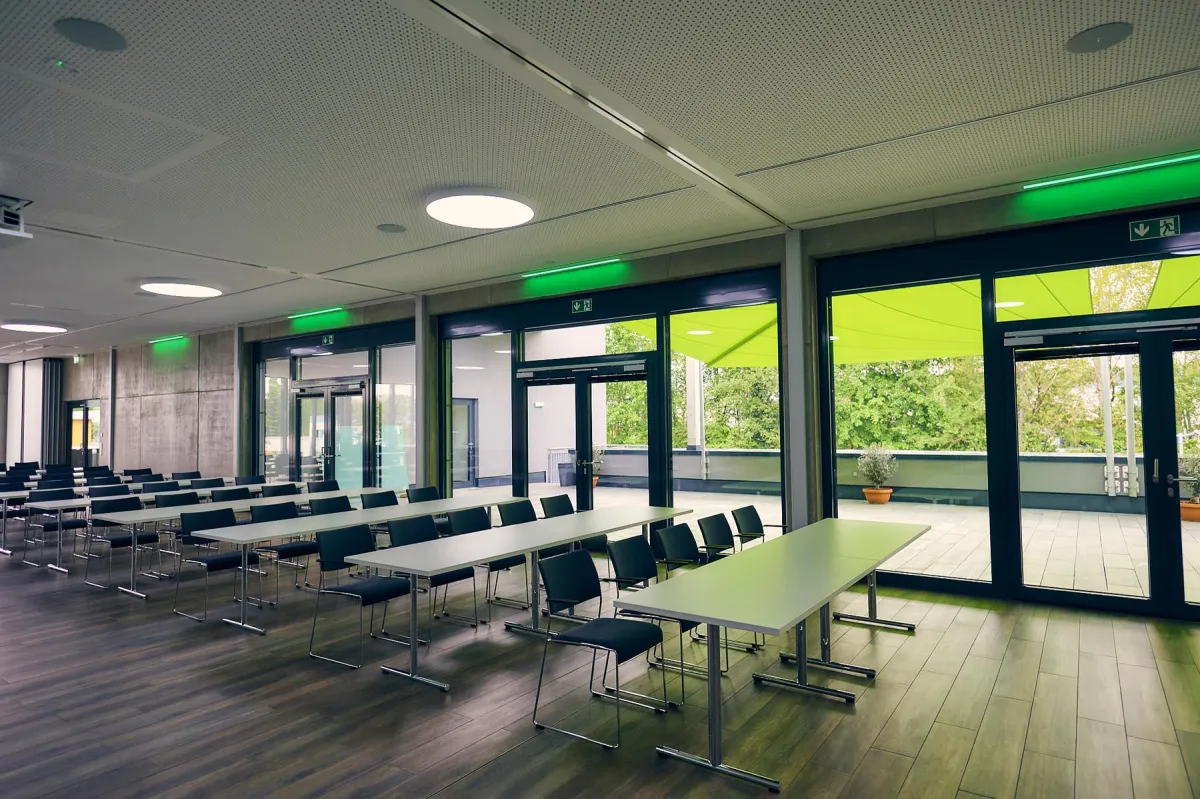 Varialbe Raumkonzepte ermöglichen interaktive Veranstaltungsformen wie z.B. Future Meetings.