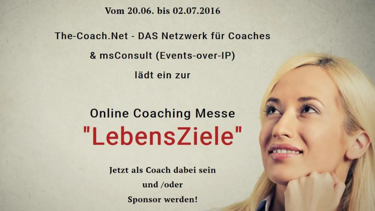 Online Live Coaching Messe LebensZiele
