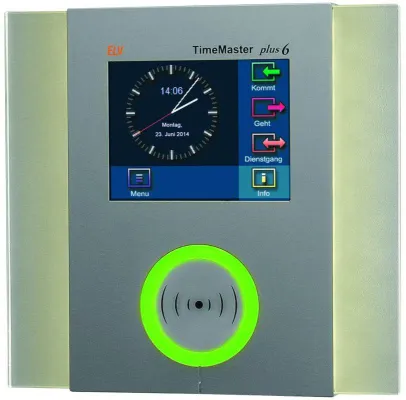 Bild: Neues Designterminal „plus 6“ mit LAN (PoE) und Auslesen per USB-Stick zur Zeiterfassung ELV-TimeMaster