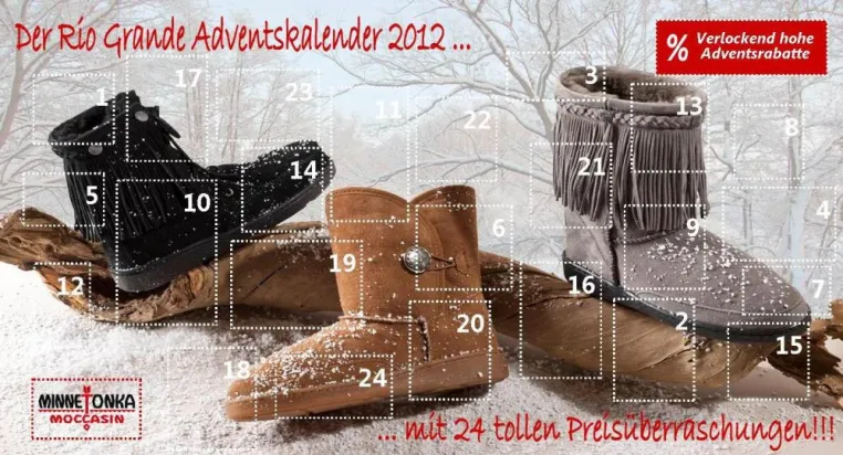 Bild: Adventskalender-Aktion: Rio Grande & Minnetonka verschenken täglich attraktive Shopping-Rabatte