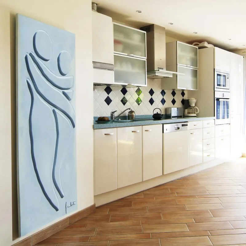 Couple: Moderne Kunst, 1.600 mm x 600 mm x 27 mm, Elektroversion 1.000 Watt, Zentralheizung 1.500 Watt, Gewicht: 50kg