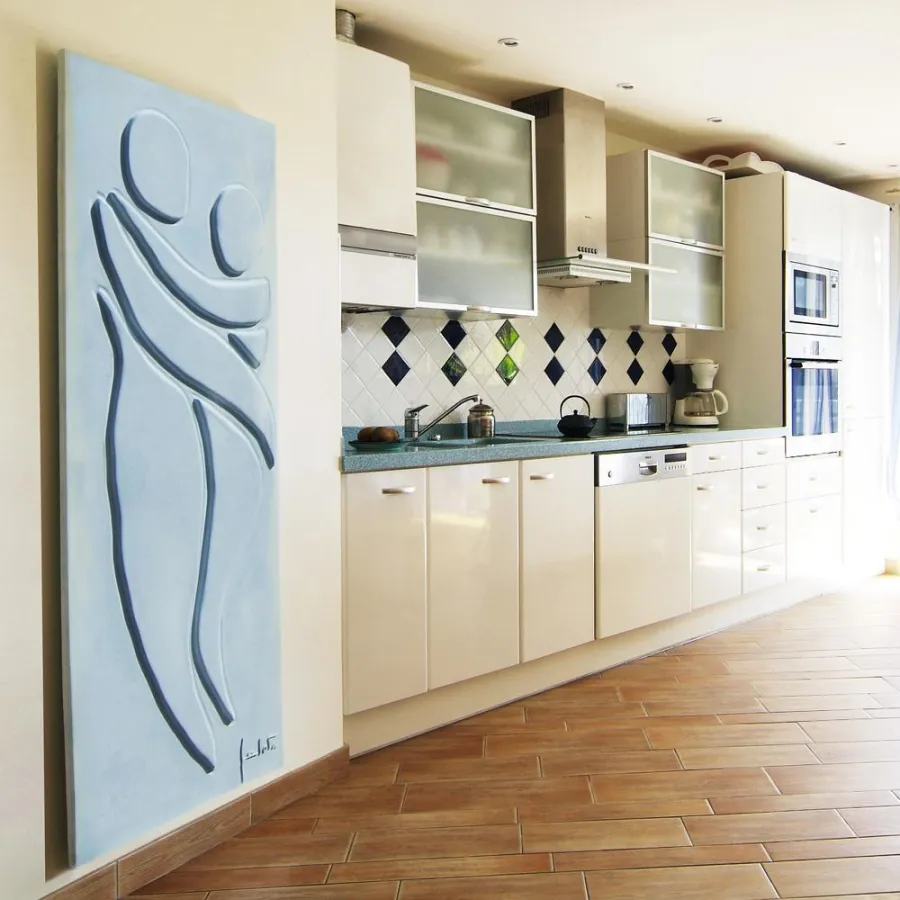 Couple: Moderne Kunst, 1.600 mm x 600 mm x 27 mm, Elektroversion 1.000 Watt, Zentralheizung 1.500 Watt, Gewicht: 50kg