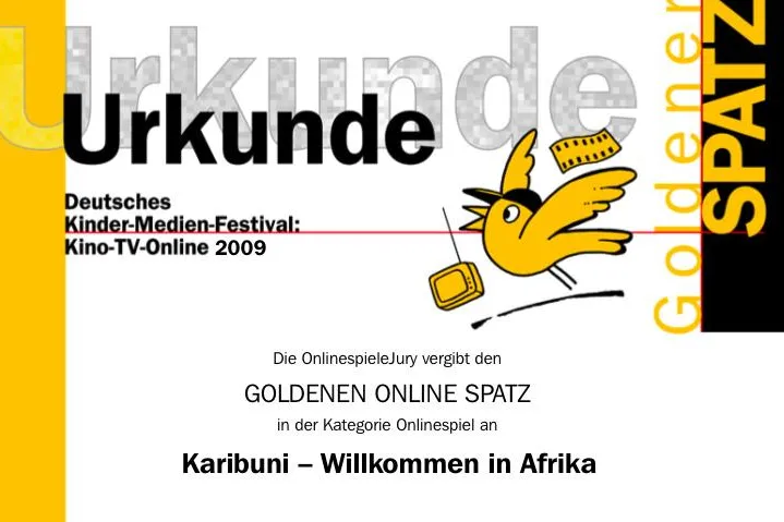 ZDF Online-Spiel „Karibuni“ gewinnt „goldenen Spatz“ Bild: ZDF Online-Spiel „Karibuni“ gewinnt „goldenen Spatz“