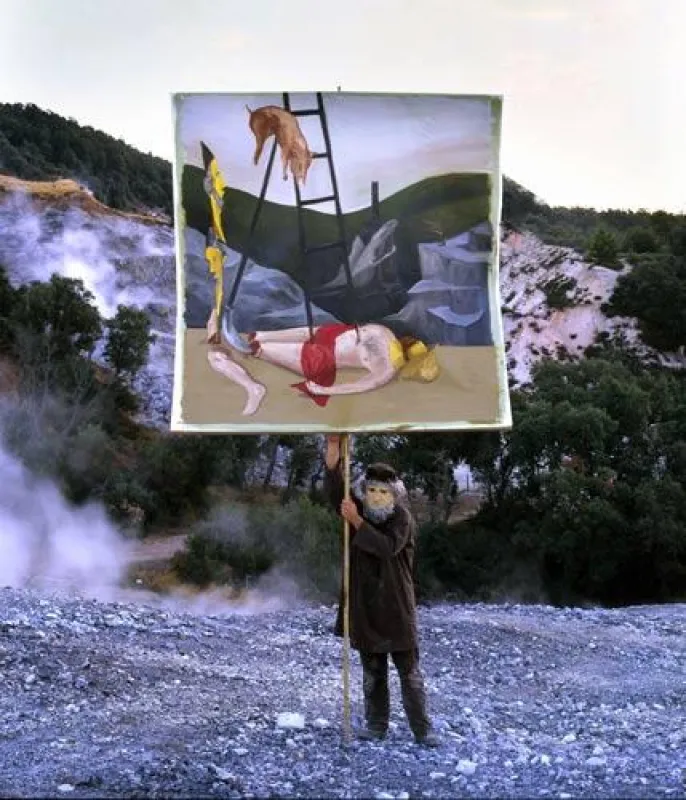 Paolo Chiasera: Studio for the Trilogy, oil on canvas, landscape, Pieter (2006)