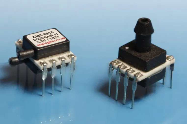 Bild: Analog Microelectronics präsentiert seine digitale Drucksensorserie AMS 6915 für die Leiterplattenmontage