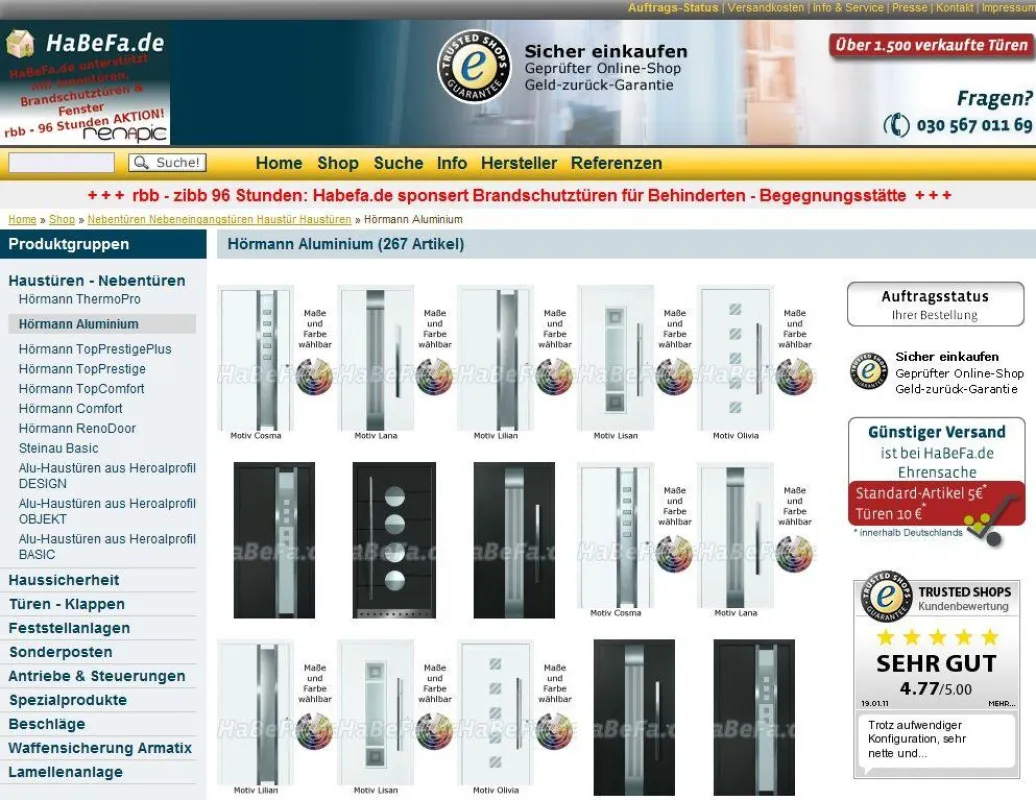 Der Haustürenshop bei HaBeFa.de