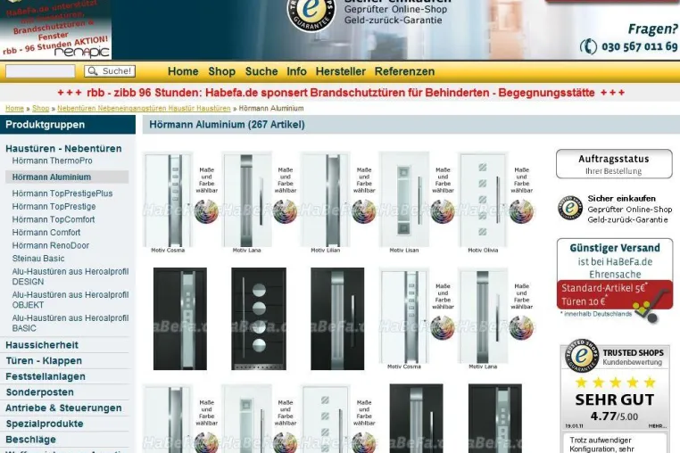 Bild: Der Türen Onlineshop wird im Bereich Haustüren kundenfreundlicher